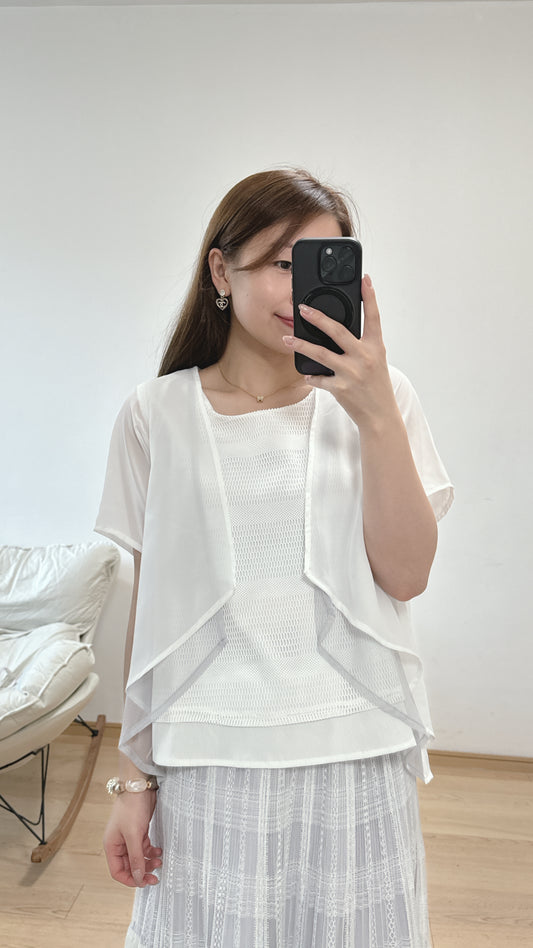 B371《8月新品：舒服飄飄圓領Tee》(白色）