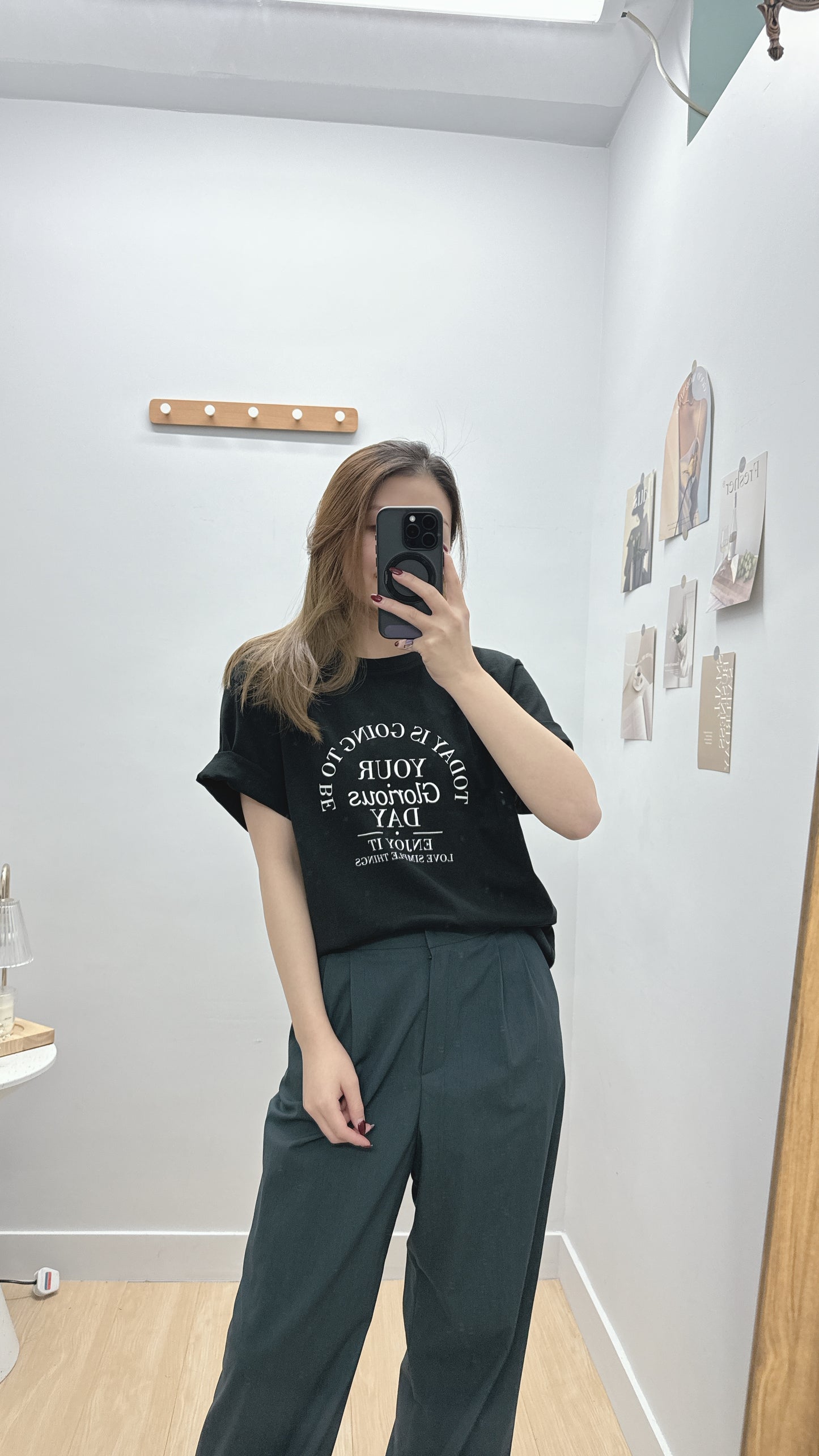 現貨【3月韓國】闊身 Print Tee 三色入 (黑)