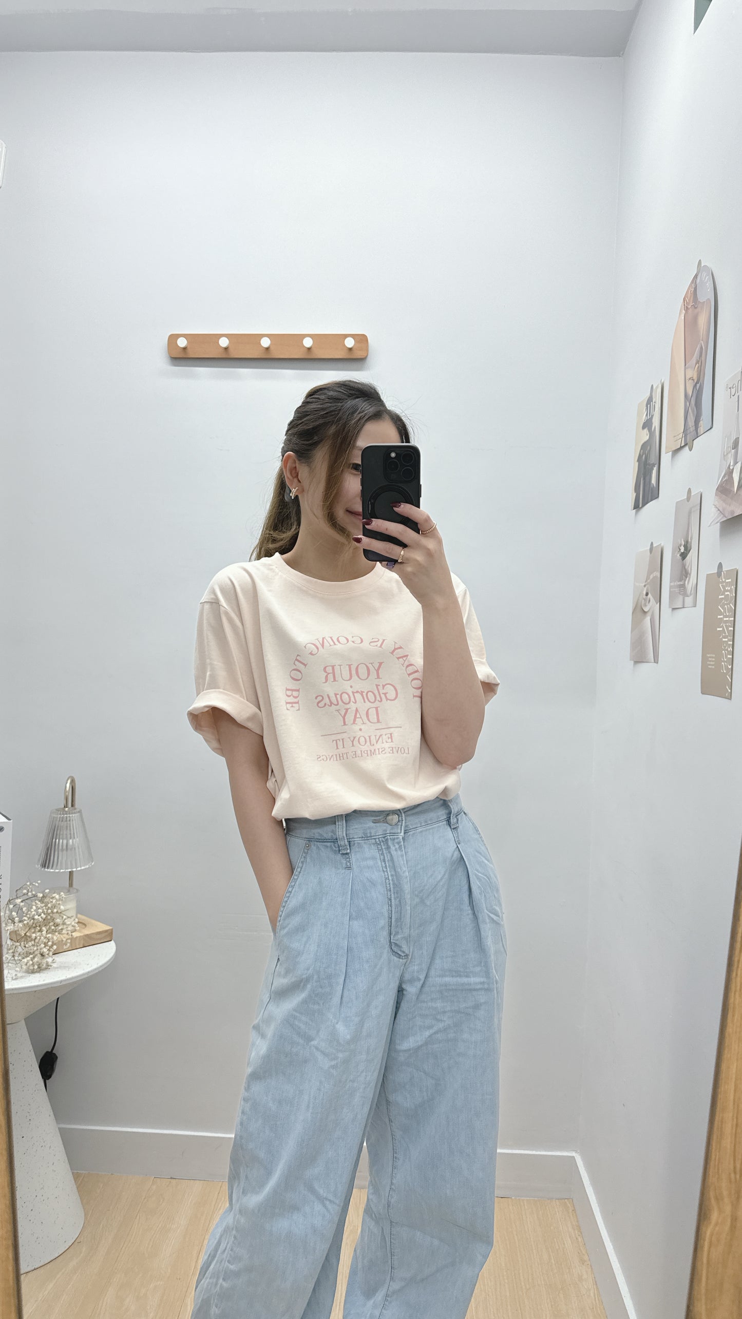 現貨【3月韓國】闊身 Print Tee 三色入 (黑)